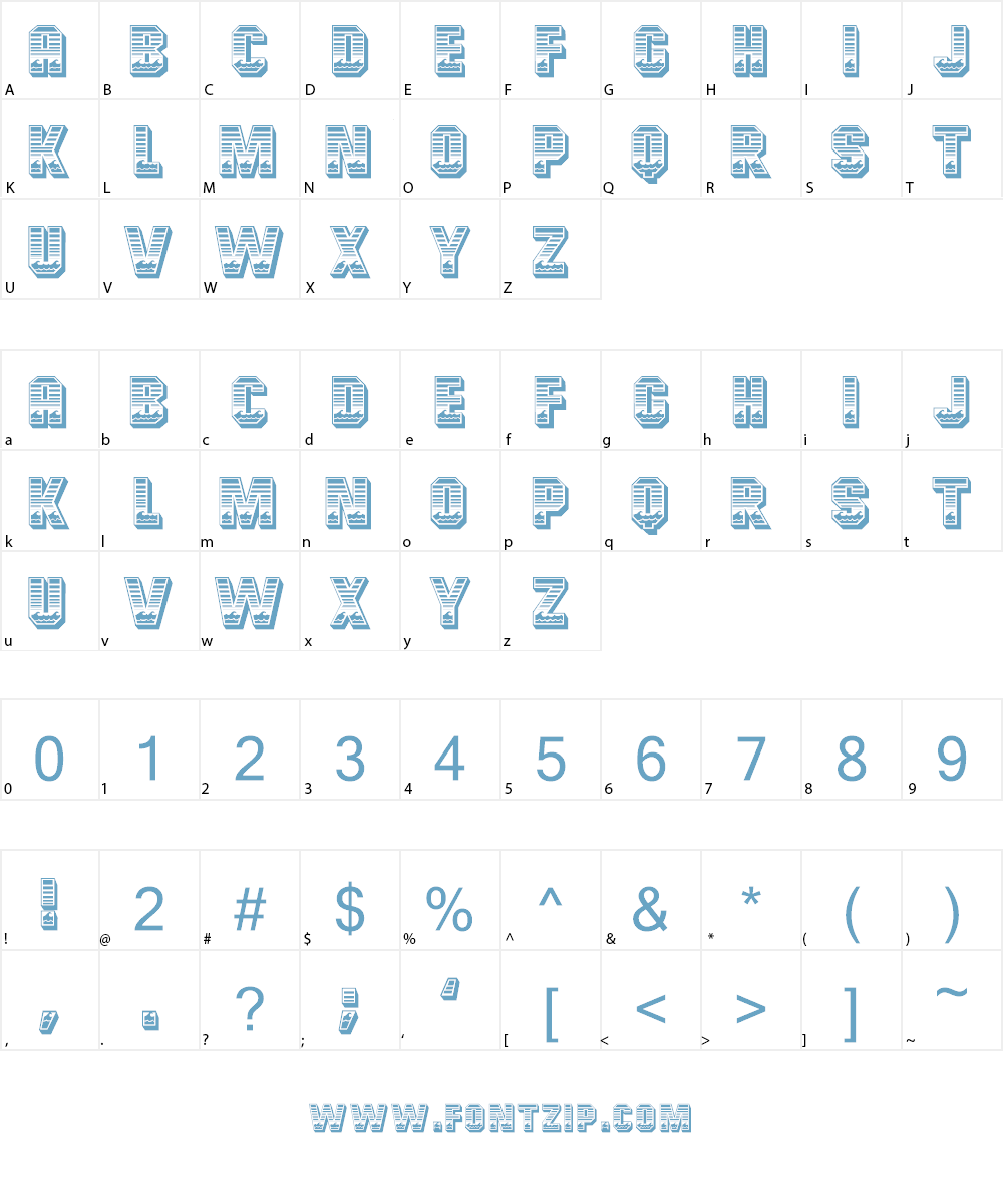 Ocean View Font Character